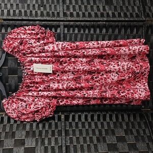 NWT Seven Islands NY Missy On/Off The Shoulder Leopard Print Top SZ M